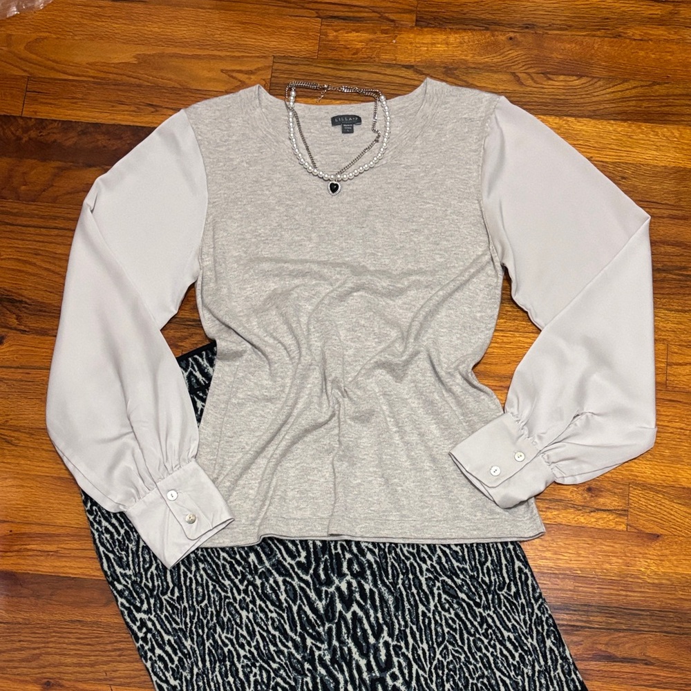 Lilla P Silvery Taupe Blouse